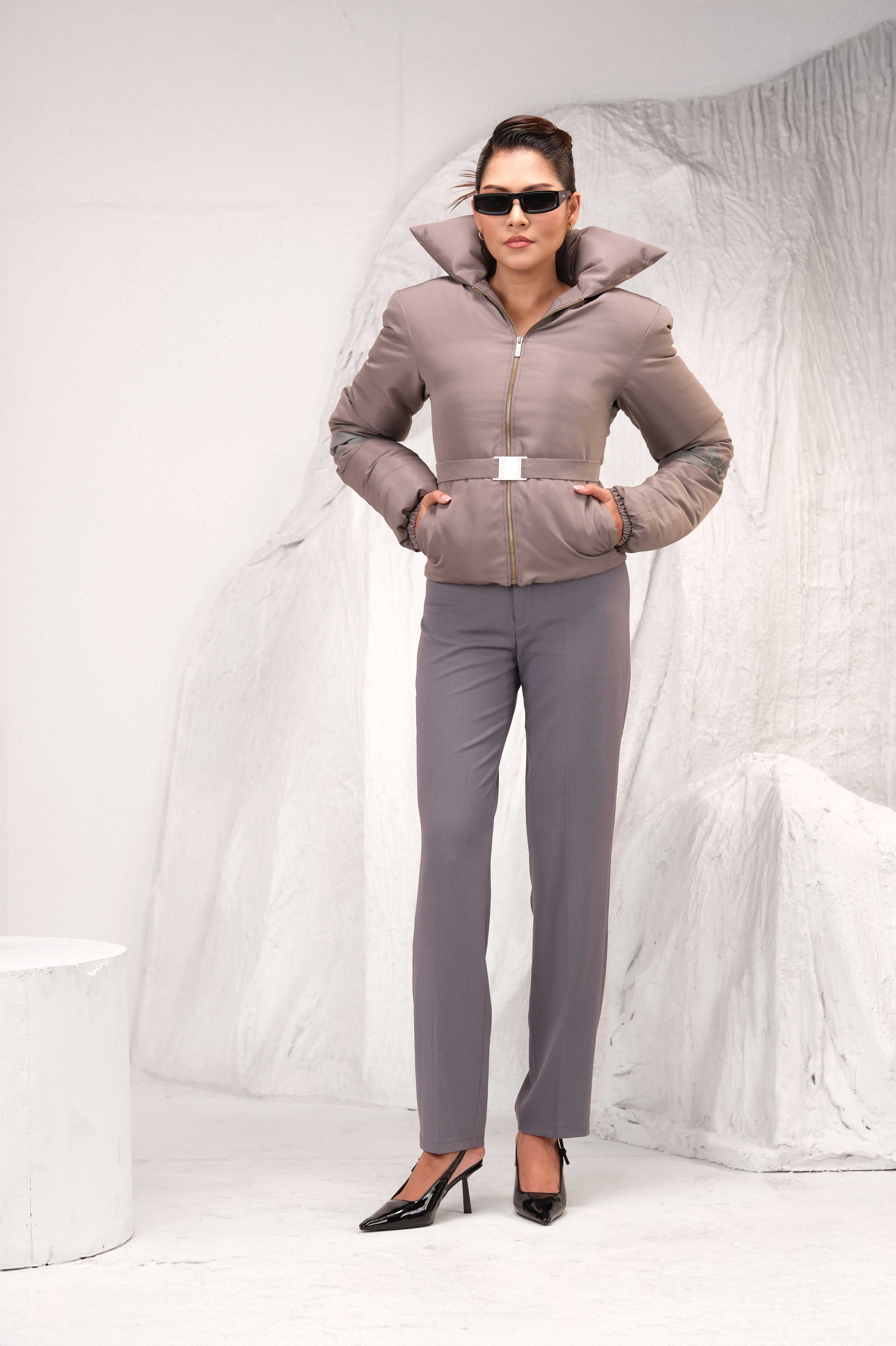 womens cropped puffer jacket